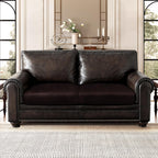 ANARACHON Leather Look Couch Cushion Covers Sofa Seat Slipcovers Sets Couches Furniture Protector for Sectional Armchair Loveseat Pets Kids Stretch Spandex Fabric (2 Cushion Loveseat, Chocolate)