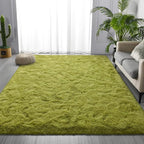 Deerhoo Shag Area Rug, 4 X 6 Plush Fuzzy Rugs for Living Room, Ultra Soft Fluffy Furry Rug for Bedroom, Indoor Carpet Nursery Rugs for Kids Room Home Decor, Green