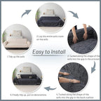 MYSKY HOME Couch Covers for 3 Cushion Couch Sofa, Sectional Couch Cover L Shape Chenille Couch Cushion Covers for Pets, Furniture Protector Cover for Dogs, Kids, 71"X150", Navy
