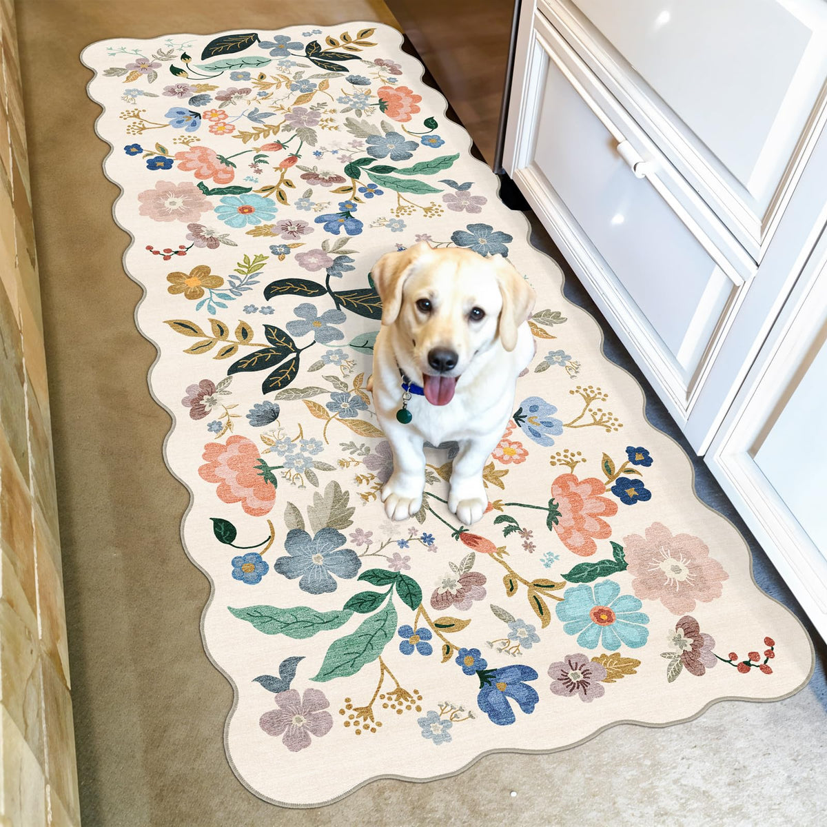 2x5 Washable Hallway Runner Rug: Indoor Farmhouse Non-Slip Entry Kitchen Rugs Oriental Thin Light Weight Carpet for Living Room Bedroom Soft Water Resisitant Floor Mat for Bathroom Laudry(2X5,Brick)