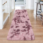 Tie-Dyed Blush 2x6 Machine Washable Runner Rugs for Hallway Soft Fluffy Shaggy Bedside Rugs for Bedroom Living Room Indoor Floor Carpet for Kids Girls and Boys Nursery Rooms Home Decor Aesthetic