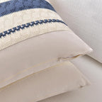 Fancy Homi Set of 1 Dusty Blue Vintage Long Lumbar Decorative Throw Pillow Covers 12x24 Inch for Couch Bed Sofa Chair Bedroom, Rustic Retro Square Cushion Case, Modern Farmhouse Boho Room Decor