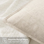 MIULEE Decorative Linen Pillow Covers 20x20 Inch Natural Beige