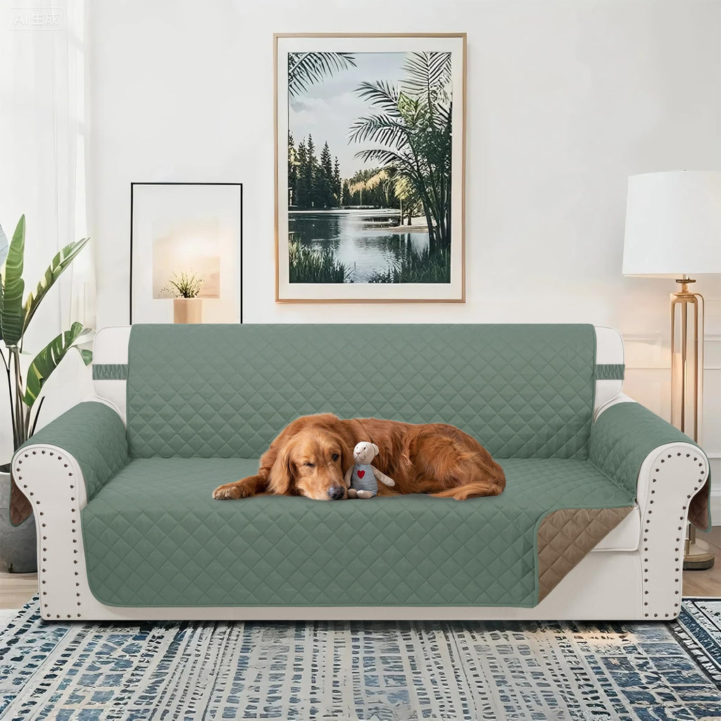 Luxshare Home Reversible Oversized Sofa Covers, XL Sofa, Greyish Green/Taupe