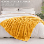 Exclusivo Mezcla 3D Fleece King Size Blanket for Bed, Mustard Yellow