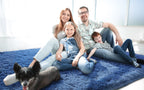 LOCHAS Area Rugs Fluffy Living Room Carpet for Kids Bedroom 3x5, Light Navy