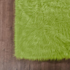 Goolela Lime Green Fluffy Runner Rug 2x6 Faux Fur Fuzzy Furry Rugs for Bedroom Bedside Shaggy Soft Rug Washable Rectangle