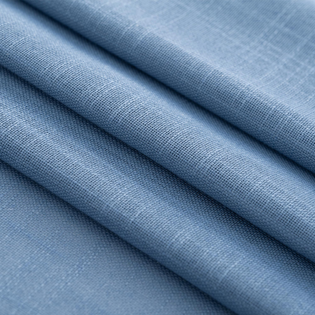 Jolilight Denim Blue Curtains for Living Room Back Tab Modern Farmhouse Semi Sheer Blue Curtains 90 inches Long 2 Panels Set Muted Neutral Window Curtain for Dining Room Bedroom 52x90