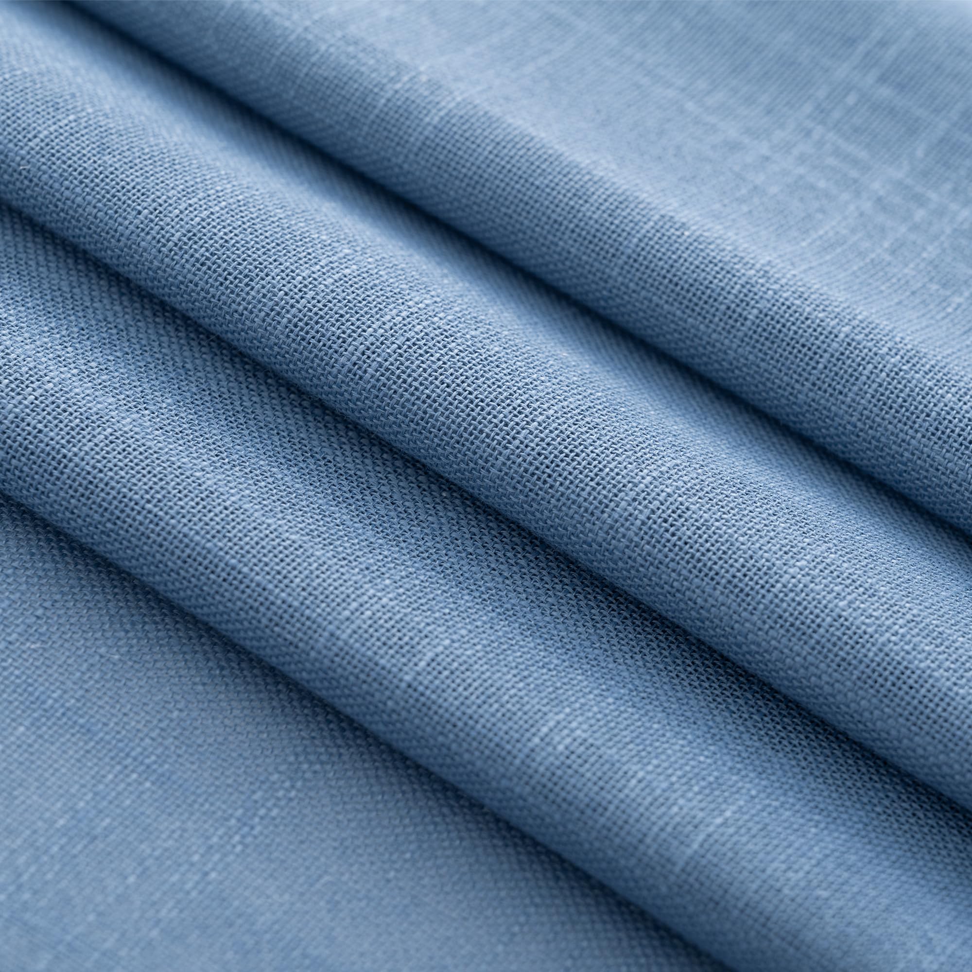 Jolilight Denim Blue Curtains for Living Room Back Tab Modern Farmhouse Semi Sheer Blue Curtains 102 inches Long 2 Panels Set Muted Neutral Window Curtain for Dining Room Bedroom 52x102