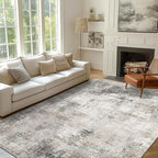 BEIMO Area Rugs 8x10 Machine Washable Rug for Bedroom Living Room Dining Room, Large Modern Abstract Soft Rugs, Indoor Low Pile Carpet with Non Slip Rubber Backing, Abstract Gray