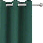 LEMOMO Dark Green Bedroom Blackout Curtains/52 x 54 Inch Long/Set of 2 Curtain Panels/Thermal Insulated Room Darkening Curtains