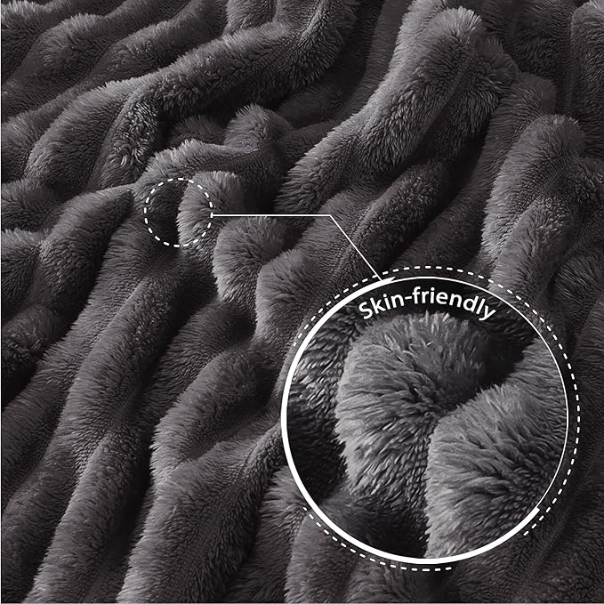 Exclusivo Mezcla Striped Twin Size Fleece Blanket for Bed, Couch, 60"x80"