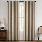 MIULEE 100% Blackout Linen Curtains 42 x 72 Inch Copper Brown 2 Panels