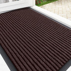 OLANLY Front Door Mat Indoor Outdoor Entrance, Waterproof Heavy Duty Doormat, Fade Resistant, Low Profile, Easy Clean Patio Porch Welcome Floor Mats for Entry, 35x23, Brown