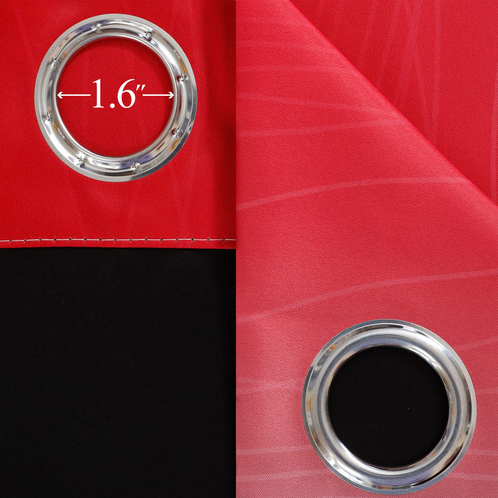 Estelar Textiler Red and Black Ombre Blackout Bedroom Curtains 108 Inches