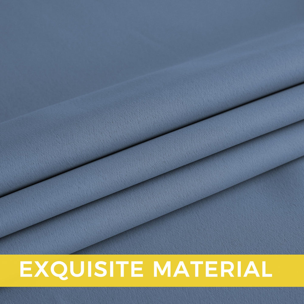 NICETOWN Room Darkening Draperies Curtains Panels, 2 Panels Stone Blue W52 x L90