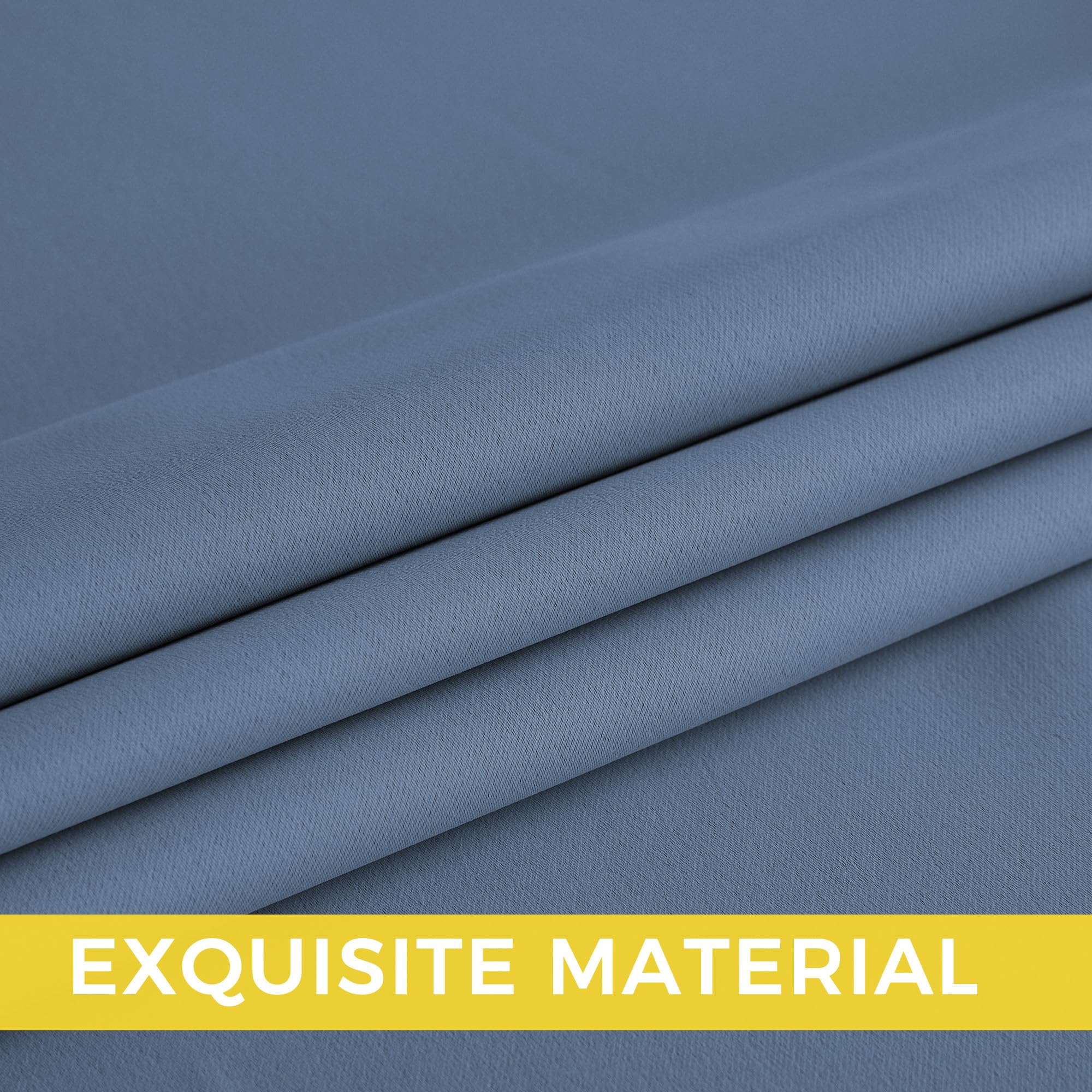 NICETOWN Room Darkening Draperies Curtains Panels, 2 Panels Stone Blue W52 x L90