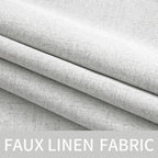MIULEE 100% Blackout Linen Textured Curtains for Bedroom Solid Thermal Insulated Heathered White Grommet Room Darkening Curtains & Drapes Luxury Decor for Living Room Nursery 52 x 84 Inch (2 Panels)