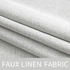 MIULEE 100% Blackout Linen Curtains for Bedroom 52x54 Inch Heathered White