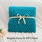 BEDELITE Fleece Throw Blanket for Couch & Bed - 3D Jacquard Decorative Jewel Blue Blanket, Super Soft and Cozy Warm Fuzzy Blanket All Seasons Suitable, 50x60Inches