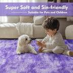 Super Soft Shaggy Area Rugs for Bedroom 4x6 Feet, Shaggy Plush Living Room Shag Furry Floor Rugs, Non-Shedding Indoor Rugs for Living Room Decor(4 x 6, Purple Starry)