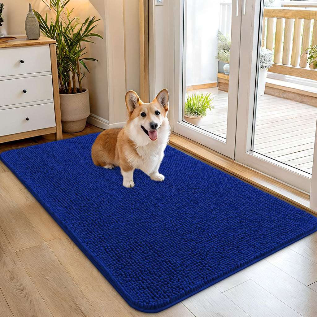 OLANLY Dog Door Mat for Muddy Paws 45x27, Super Absorbent Chenille Mud Mat