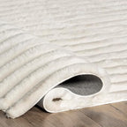 Nuloom SuperiorWash Collection Kai Off-White, 6' x 9', Fluffy and Cozy, High Traffic, Stain Resistant, Easy Clean, Durable Washable Area Rug for Bedroom, Living Room, Dining, Den, Foyer, Entryway
