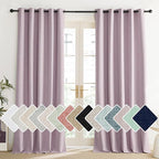 NICETOWN Pink Vintage Linen 100% Blackout Curtains for Living Room, Thermal Insulated Curtains 120“ Long, Noise Reducing Window Treatment Drapes for Home Office, 62" Wide Per Panel, Set of 2