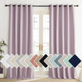 NICETOWN Pink Vintage Linen 100% Blackout Curtains for Living Room, Thermal Insulated Curtains 108“ Long, Noise Reducing Window Treatment Drapes for Home Office, 62" Wide Per Panel, Set of 2