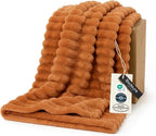 Bedsure GentleSoft Twin Blanket for Couch - Cozy Soft Fall Blankets for Women, Cute Small Throws for Girls, Orange, 60x80 Inches
