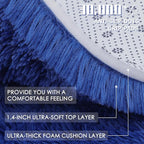 OLANLY Navy Blue Round Rugs for Bedroom - Machine Washable, 7 ft Circle Area Rugs for Living Room, Soft and Fluffy Shaggy Carpet for Teen Girls and Boys, Nursery Rooms, Dorms, Home Decor Aesthetic