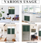 RYB HOME Short Blackout Curtains for Bedroom, Room Darkening Insulated Summer Heat Light UV Blocking Energy Saving Drapes for Nursery, Width 34 by Length 48, Dark Green, Set of 2