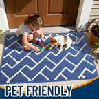 OLANLY Front Door Mat, Non-Slip Rubber Backing, Dirt Resistant and Absorbent, Washable, Easy to Clean Low-Profile Indoor Doormat for Back Door, Entryway, Inside Entrance, 48x32, Navy