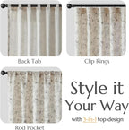 jinchan Linen Floral Curtains for Living Room 84 Inch Length Grey Flower Curtain Rod Pocket Back Tab Farmhouse Curtains with Printed Floral Bedroom Window Curtain Set, 2 Panels Gray