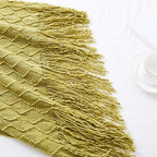 BOURINA Olive Green Throw Blanket 60x80 Inches Throw Textured Solid Soft Sofa Throw Couch Cover Knitted Decorative Blanket