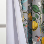 Topfinel Black Dark Floral Grey Blackout Curtains, Gray Decorative French Country Grommet Dark Academia Antique Decor Hummingbird Window Covering for Living Room Bedroom Dining,84 Inch Length