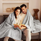 Exclusivo Mezcla Plush Fuzzy Fleece Bed Blanket Queen Size, Super Soft, Fluffy and Warm Blankets for Couch, Bed, All Season (Light Grey, 90x90 Inches)