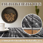 Moroccan Washable Hallway Runner Rug - 2'6"x12' Kitchen Rugs for Living Room Bedroom with Non Slip Floor Carpet Soft Low Pile Floor Mat Thin Hallway Runner Rug 2'6"x12' Black