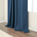 Navy Blue Black Out Curtains 63 Inch Long 2 Panel Burg Linen Textured Thermal Insulated Total Blackout Window Shades Soundproof Dark Out Curtain for Living Room Kids Children Boy Bedroom 63 Length