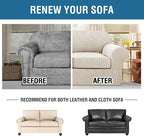 H.VERSAILTEX 3 Piece Stretch Sofa Covers for 2 Cushion Sofa Couch Covers for Living Room Sofa Slipcovers (Base Cover Plus 2 Seat Cushion Covers) Thicker Jacquard Fabric(Large Sofa, Island Fossi)