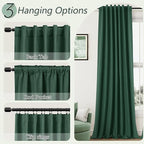 Guken 100% Blackout Curtains 120 Inch Length 2 Panels Set for Living Room Bedroom Back Tab Thermal Insulated Black Out Linen Drapes Room Darkening Window Curtains 52 Inches Width