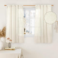 LAMIT Short Window Linen Curtains for Bedroom 2 Panels, 34 x 54 Inch