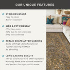 Brown 3x8 Vintage Kitchen Runner Rug Stain Resistant, Wide Washable Non Skid Long Runner Rugs for Hallway, Entryway Indoor, Non-Slip Low Pile Ultra Soft Stain Resistant Floral Carpet