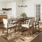 RELEANY Washable 5'x7' Abstract Area Rug for Living Room Brown Tan