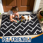 OLANLY Front Door Mat, Non-Slip Rubber Backing, Dirt Resistant and Absorbent, Washable, Easy to Clean Low-Profile Indoor Doormat for Back Door, Entryway, Inside Entrance, 48x32, Deep Black