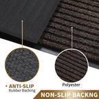 Yimobra Front Door Mat Outdoor Indoor Entrance, 100% Waterproof All-Season All Weather Doormat, Welcome Matt Outside Entry, Non Slip, Low Profile, Heavy Duty Patio Porch Floor Mat,29.5 x 17, Brown