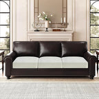 Couch Cushion Covers Sofa Seat Slipcovers Sets Couches Furniture Protector for Sectional Armchair Loveseat Pets Kids Stretch Milk Silk Fabric (3 Cushion Sofa, Snow Beige)