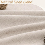 Guken Oatmeal 100% Blackout Curtains 102 Inch Length 2 Panels Set for Living Room Bedroom Back Tab Thermal Insulated Black Out Linen Drapes Room Darkening Window Curtains 102 Inches Long