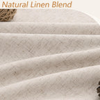 Guken Oatmeal 100% Blackout Curtains 90 Inch Length 2 Panels Set for Living Room Bedroom Back Tab Thermal Insulated Black Out Linen Drapes Room Darkening Window Curtains 90 Inches Long