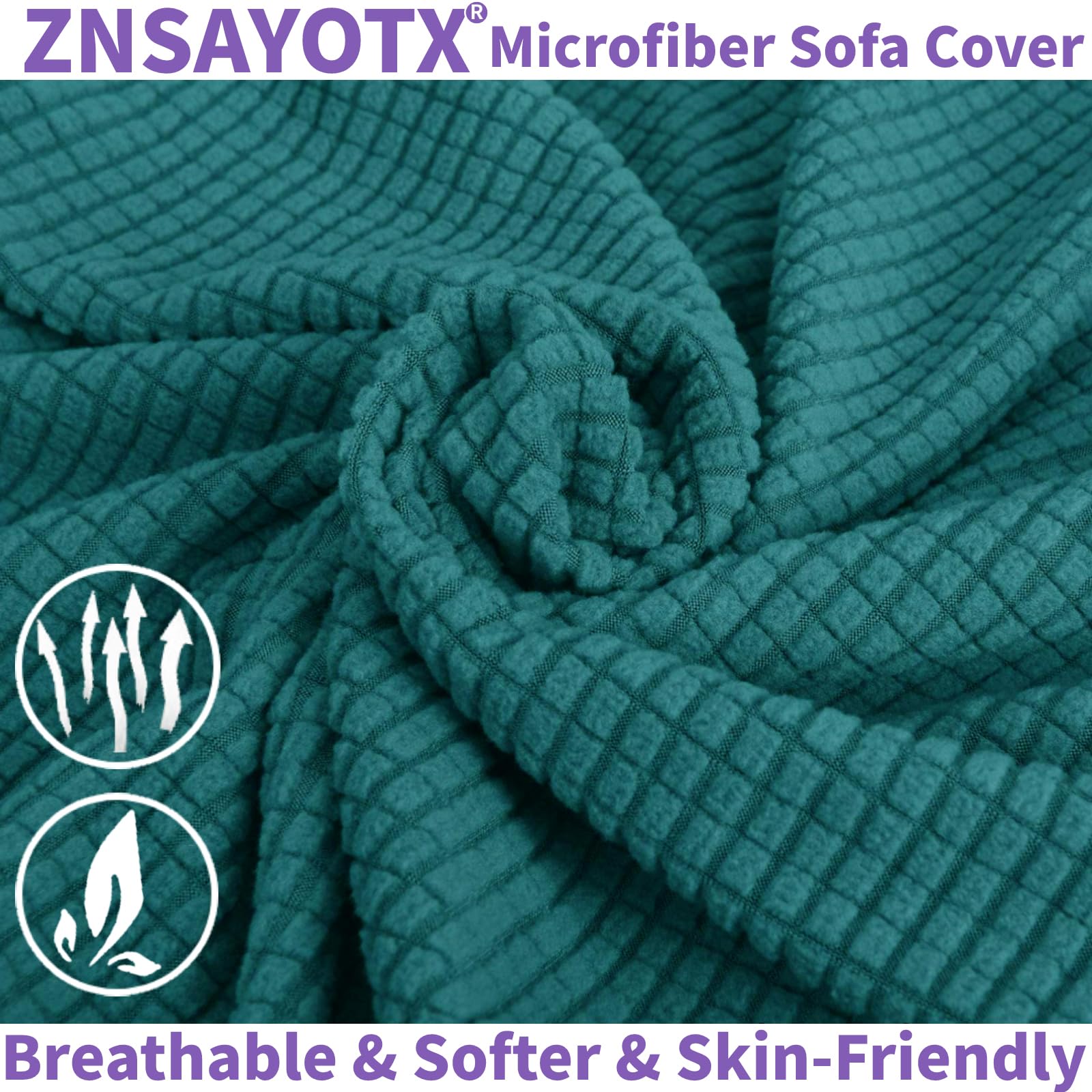 ZNSAYOTX Super Stretch Chair Slipcover Universal Sofa Chair Covers for Living Room Dogs Pet Furniture Protector Spandex Armchair Slipcovers with Anti Slip Foam Sticks (Peacock Teal, Chair)